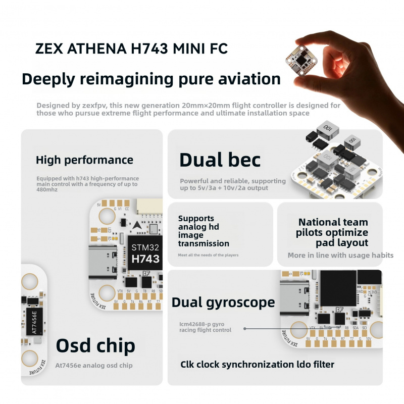 ZEX ATHENA H743 Mini Flight Co - Betaflight Fc recensione e prezzo