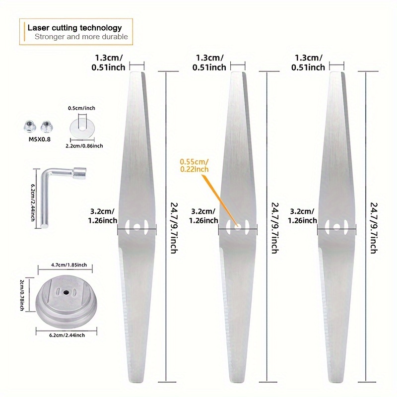 3 lame dritte per tosaerba da  - 5 Inch Propeller recensione e prezzo