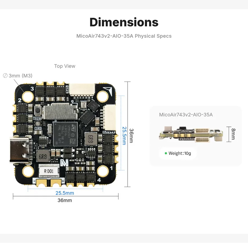 MicoAir743v2-AIO-35A H743 FC e - Betaflight Fc recensione e prezzo
